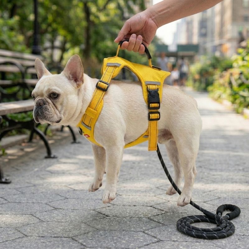 mesh reflective french bulldog harness