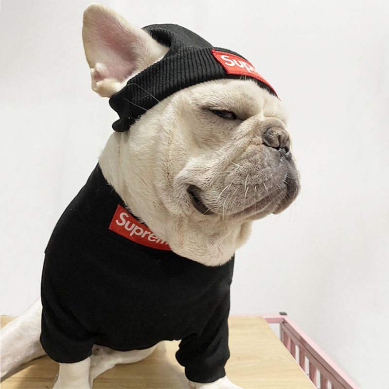 pupreme french bulldog hoodie hat