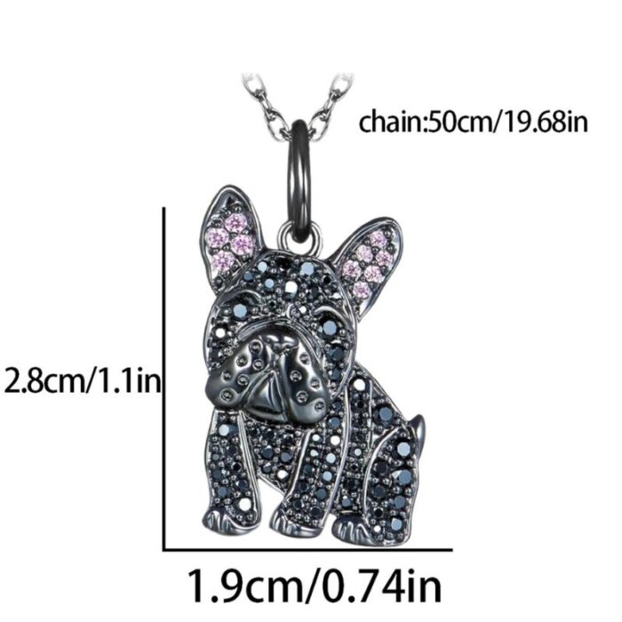 shiny french bulldog necklace