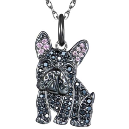 shiny french bulldog necklace