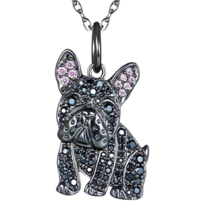 shiny french bulldog necklace