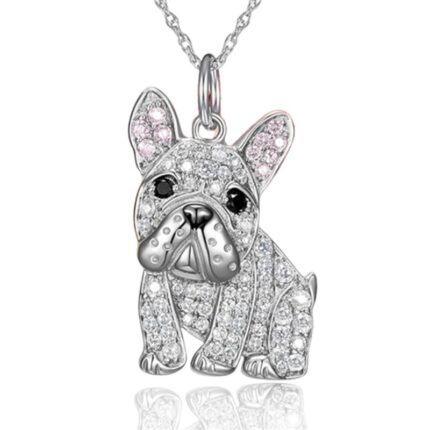 shiny french bulldog necklace