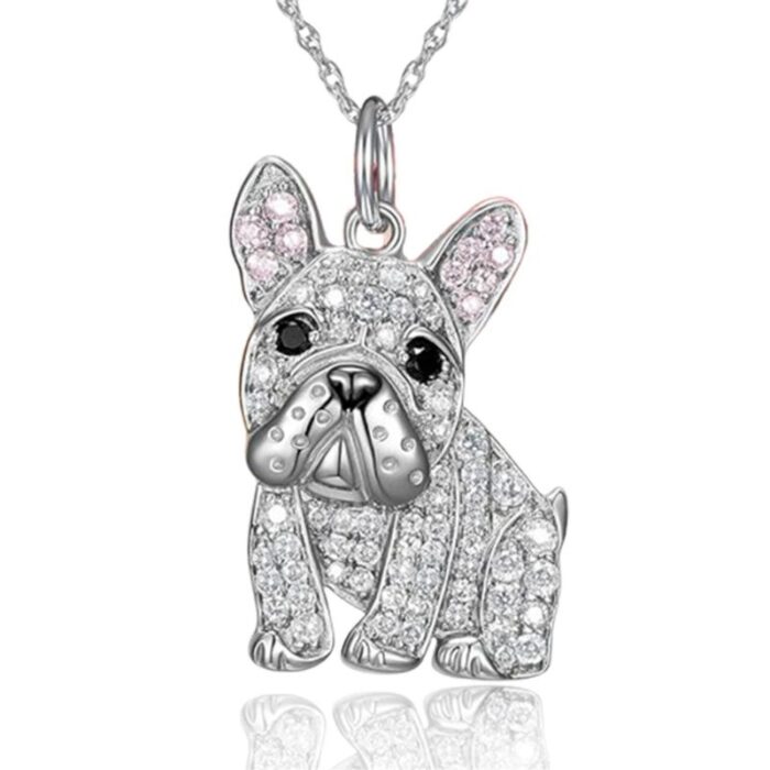 shiny french bulldog necklace