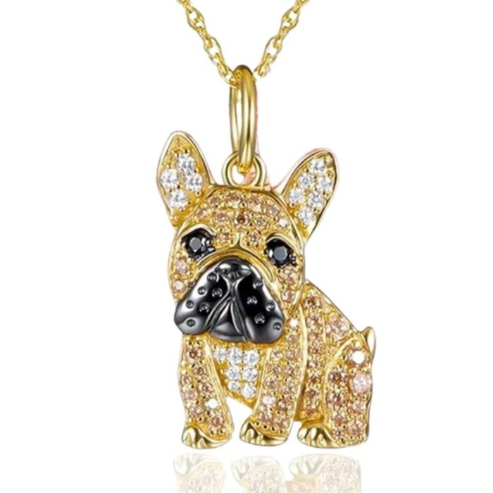 shiny french bulldog necklace