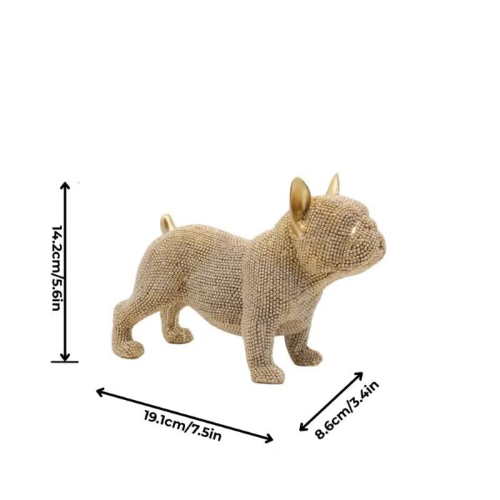shiny french bulldog statue