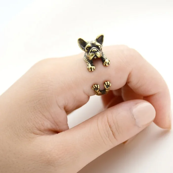 unisex french bulldog ring