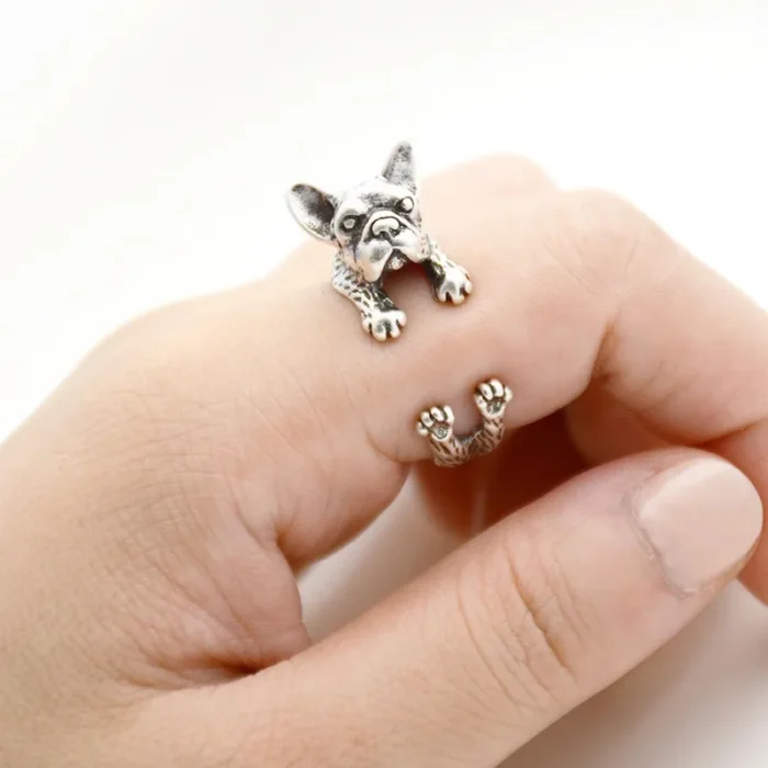 unisex french bulldog ring
