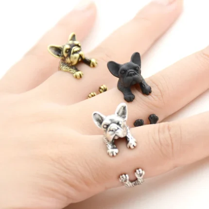 unisex french bulldog ring