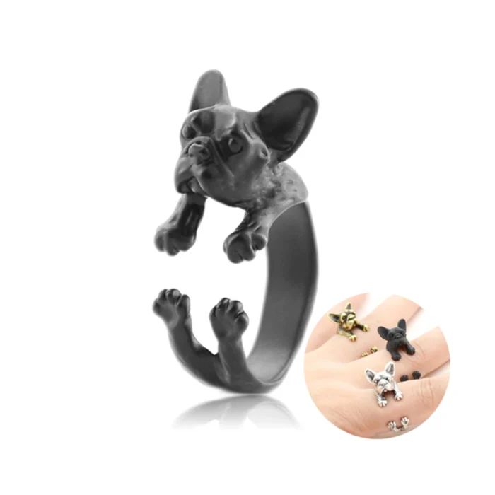 unisex french bulldog ring