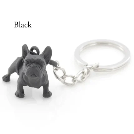 vintage french bulldog keychain