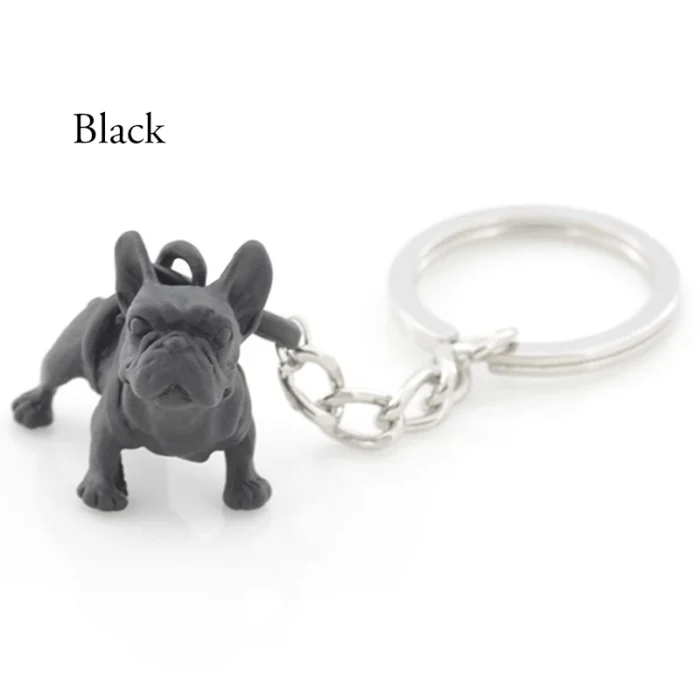 vintage french bulldog keychain