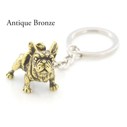 vintage french bulldog keychain