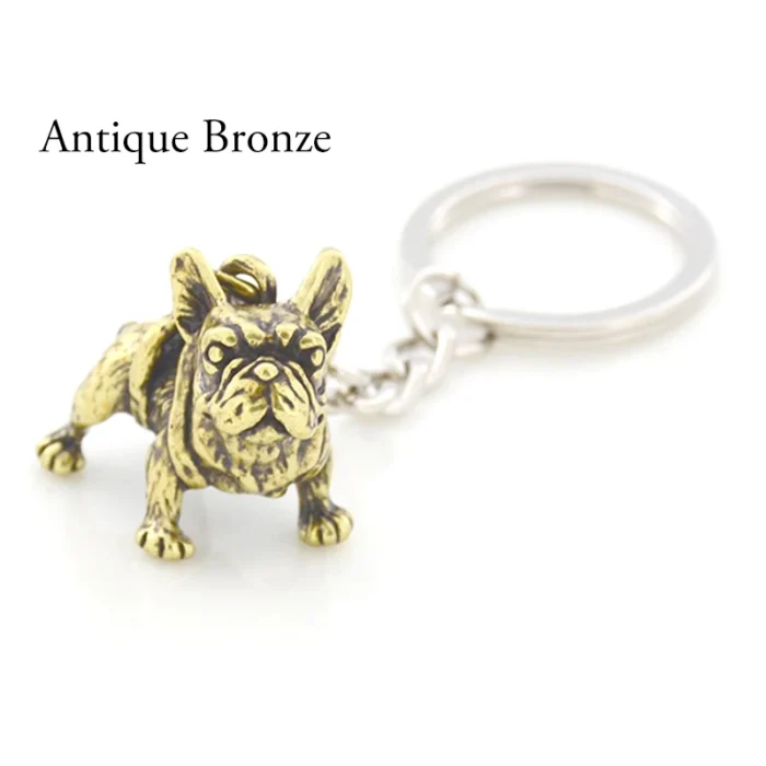 vintage french bulldog keychain