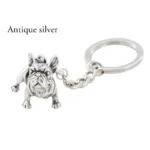 vintage french bulldog keychain