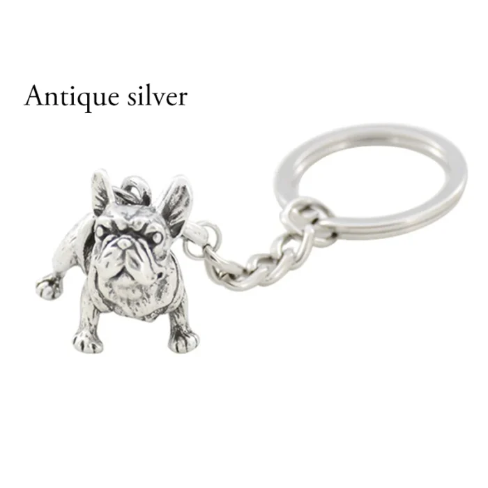 vintage french bulldog keychain