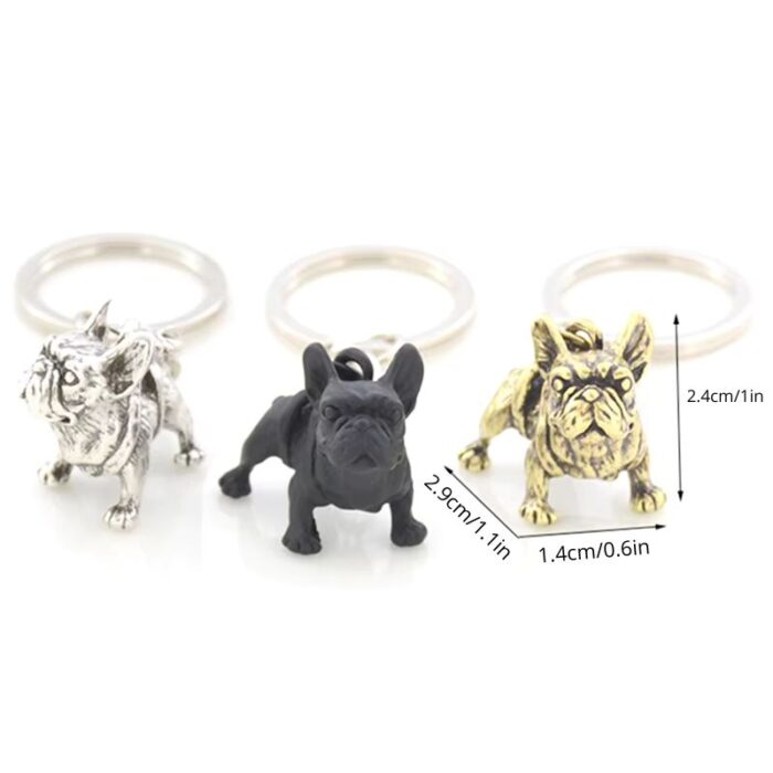 vintage french bulldog keychain