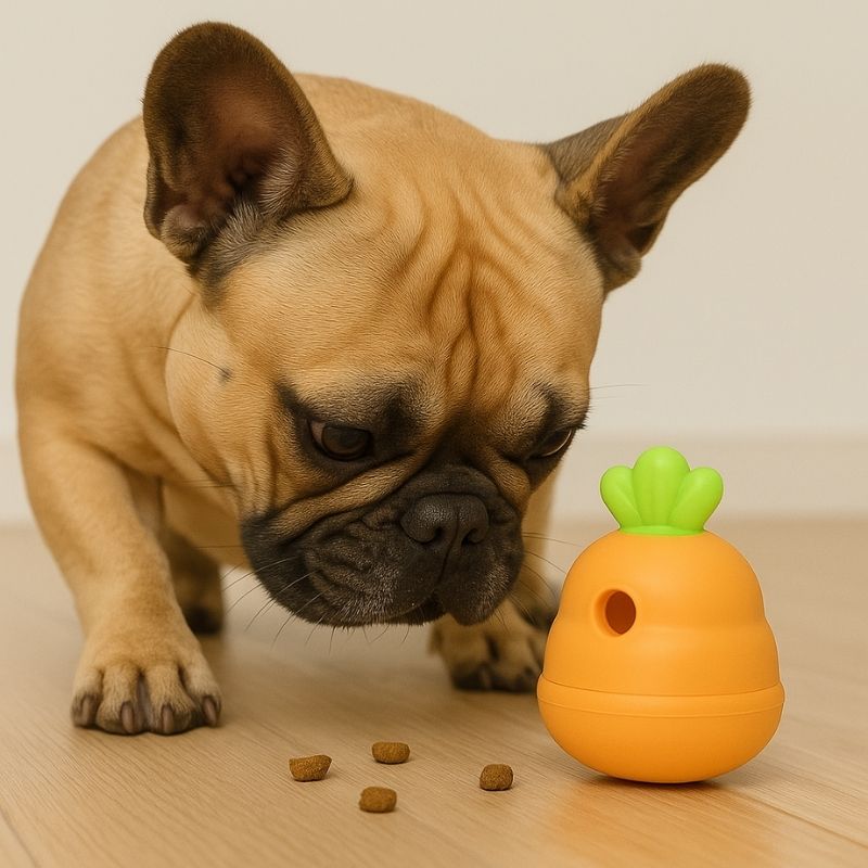 french bulldog carrot feeder