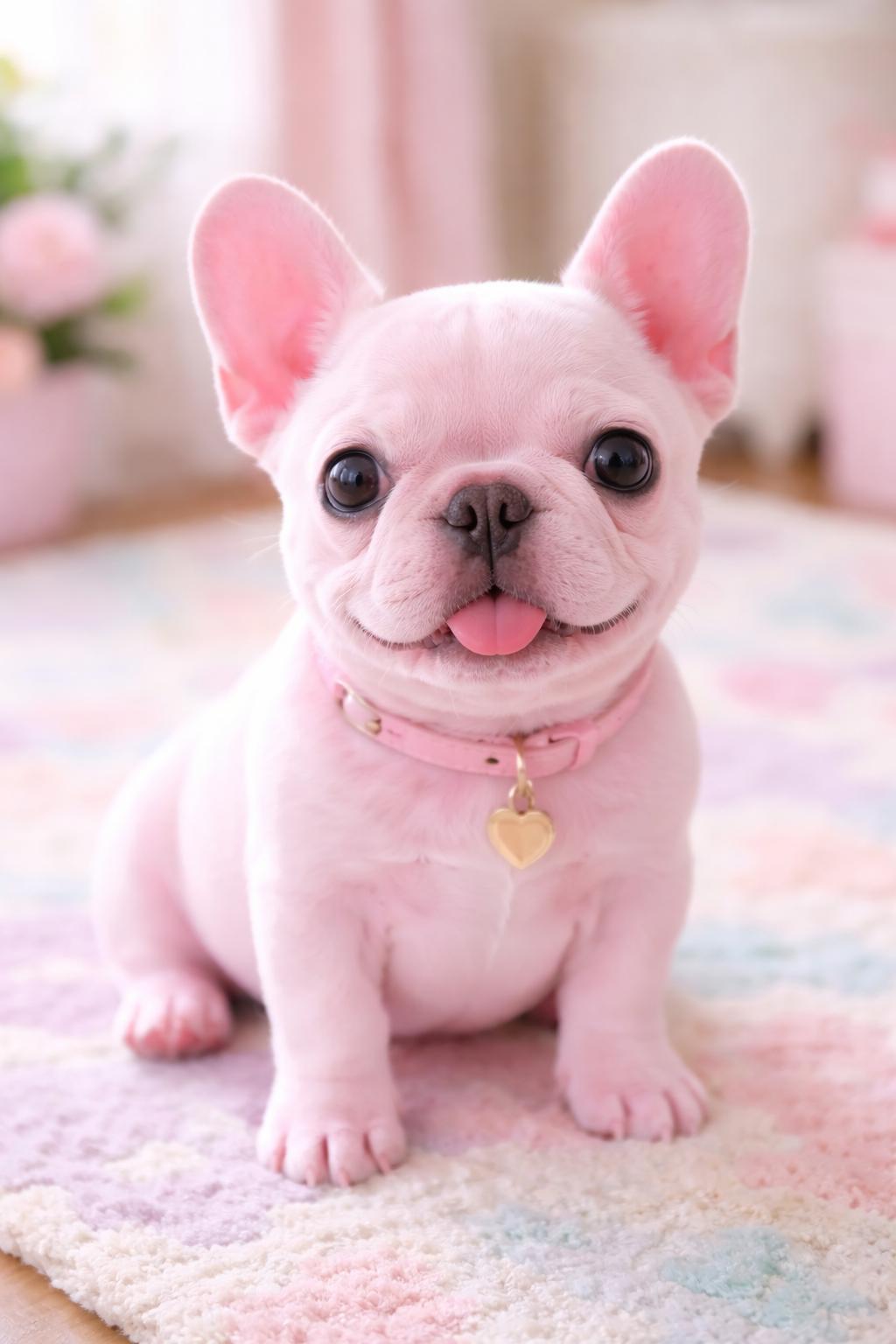 pink french bulldog